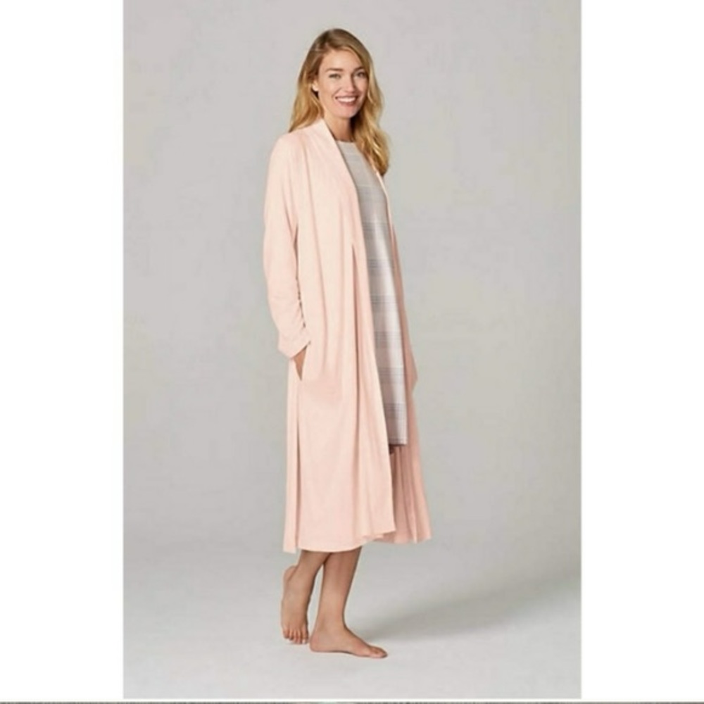 NWT - J. Jill Pale Pink Shawl Collar Robe size small peony pink soft RARE